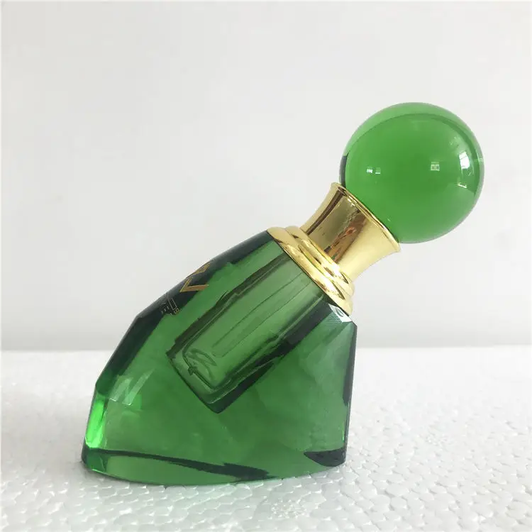 Attar Oil Glass Bottle Green Quartz Crystal Perfume Empty Oil Perfume Bottle Attar Oil Glass Display Bottle