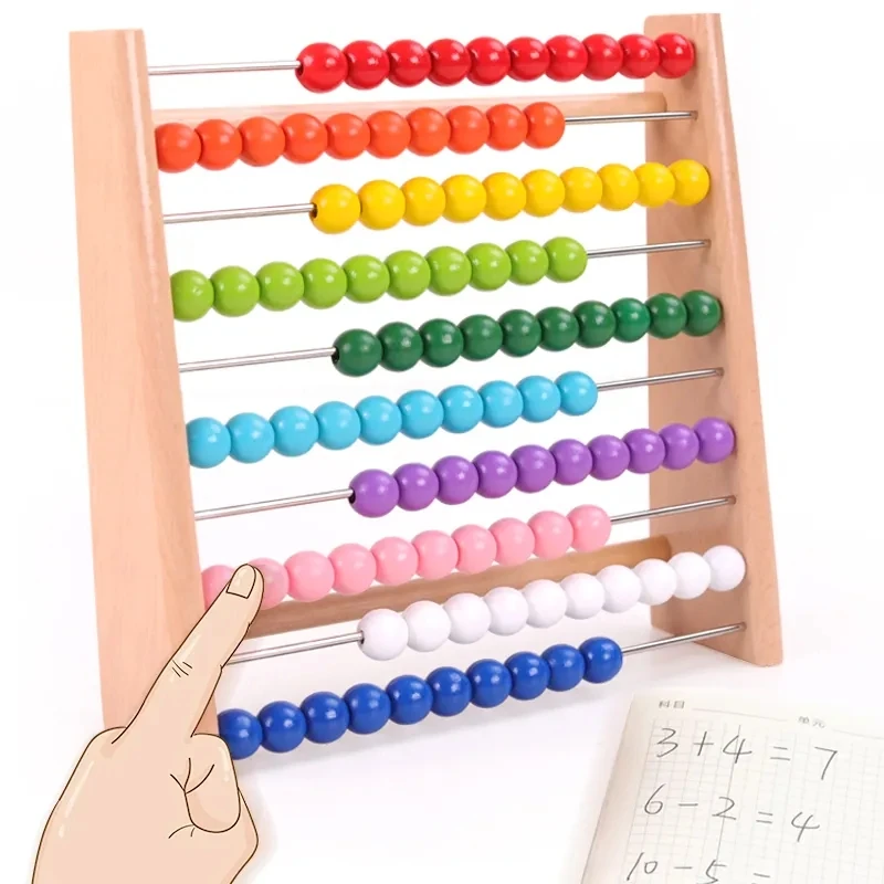 Beech Wooden Rainbow Abacus Frame Education Toys For Children