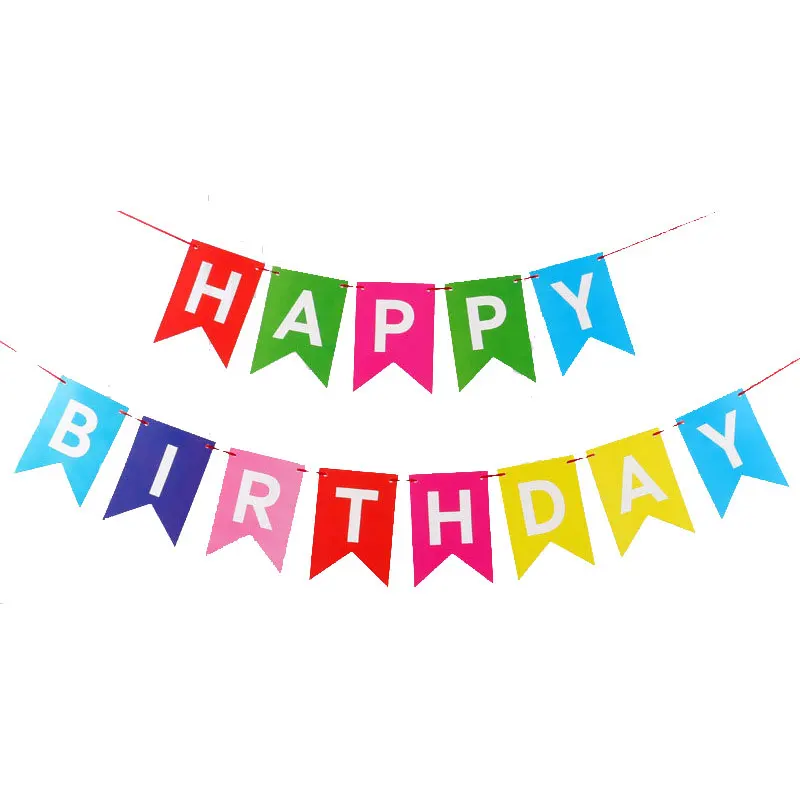 Bunting Garland Flags Boys Girl Baby Shower kids Birthday Party Decoration Happy birthday felt banner