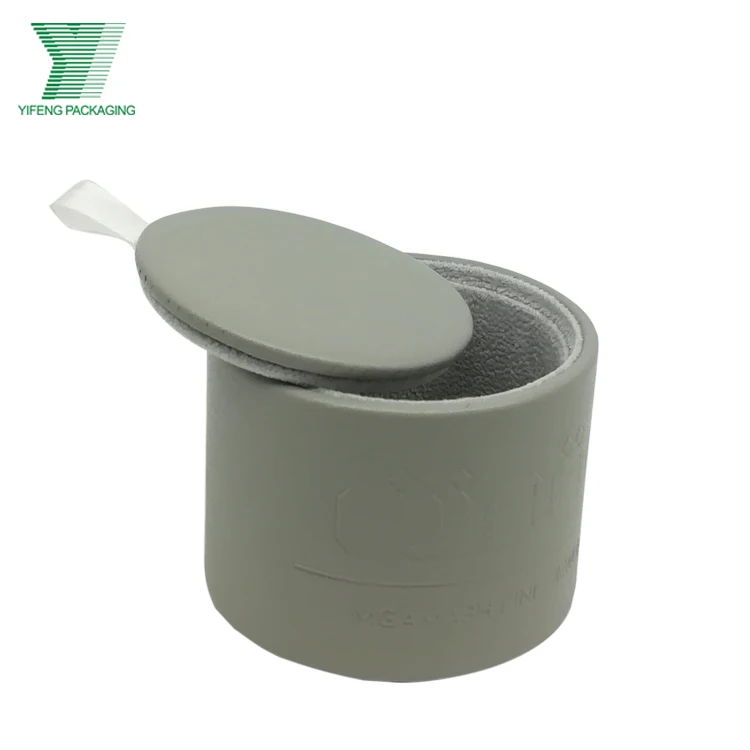 Wholesale custom logo mini size luxury jewelry boxes double Round velvet mini small jewelry Grey Leather Ring box