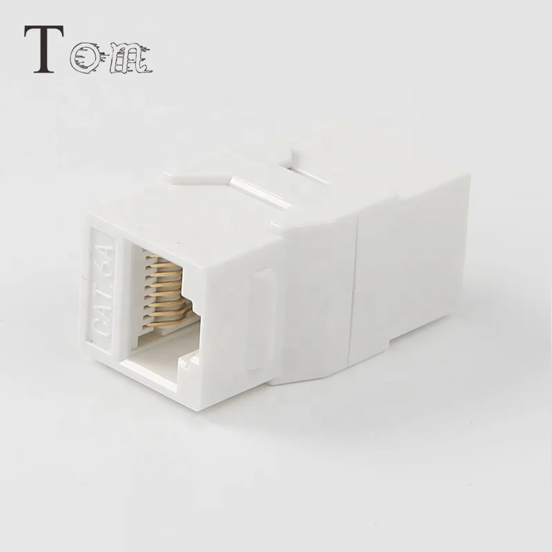 TOM-KJ-29 CAT5E/CAT6/CAT6A UTP 180 degree telecom communication INLINE COUPLER KEYSTONE JACK