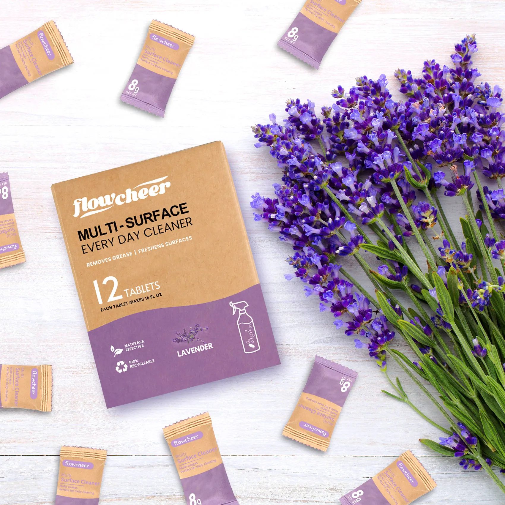 Eco-friendly Multi-purpose Cleaner Tablets with Spray Bottle for Household Cleaning Products