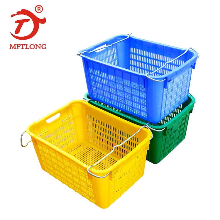 high quality wholesale storage food fruit shopping vegetable plastic basket with handle