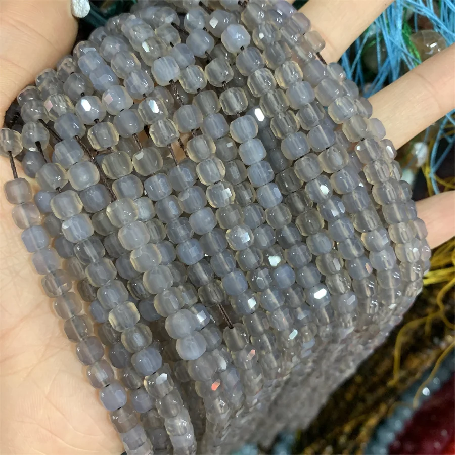 Wholesale 6*6mm faceted Cube  Beads Natural Stone Square Beads Gemstone Loose Square Stone Beads For Jewelry Making