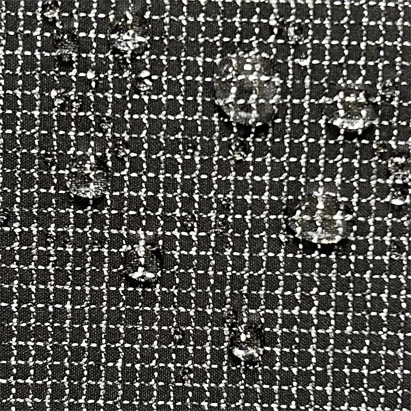 HOT SALE 92%Polyester/8%Spandex 100D melange 4 way stretch fabric+milky TPU water repellent used for GARMENTS & SHIRTS