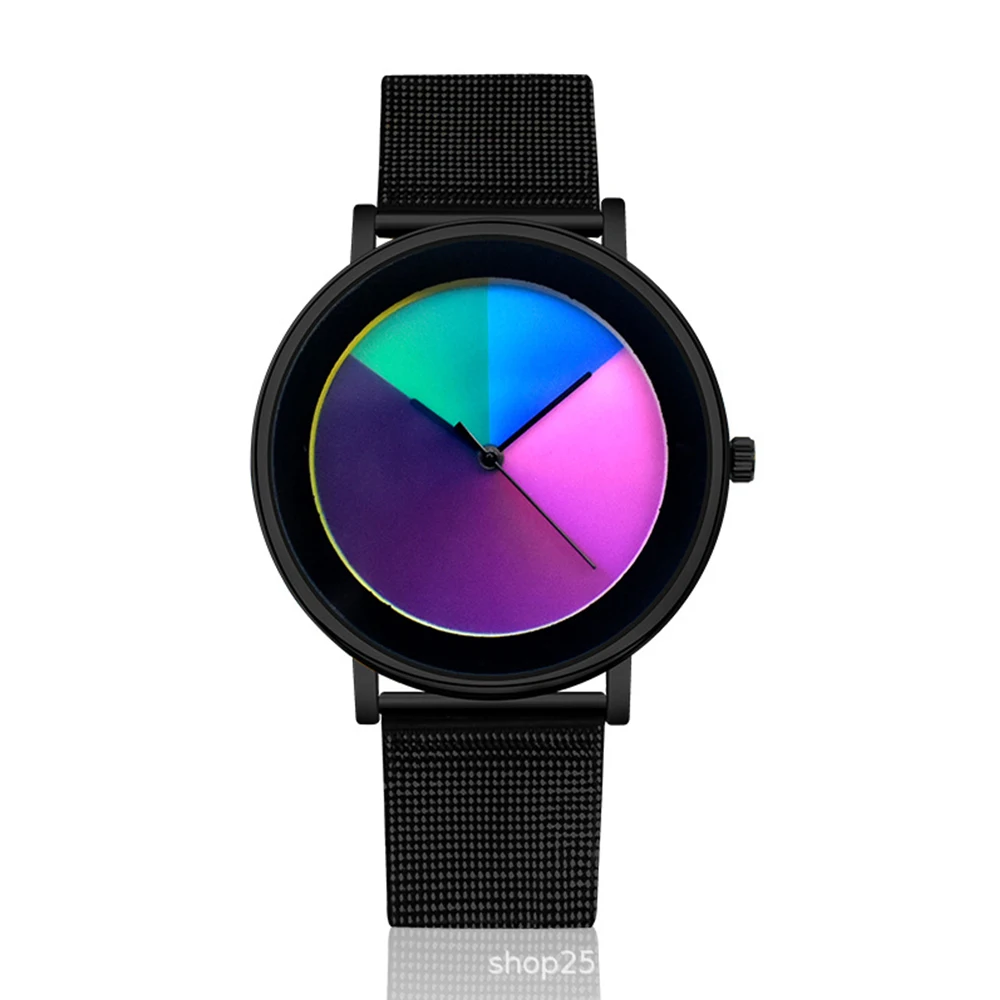 Drop Shipping Minimalist Wrist Girls Watch Color Change Luxury Stainless Steel Bracelets Woman Quartz Ladies Watches