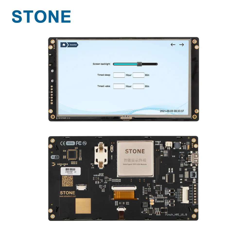 STONE 7 inch hmi touch panel tft lcd display module with GUI design software and high resolution of 800*480