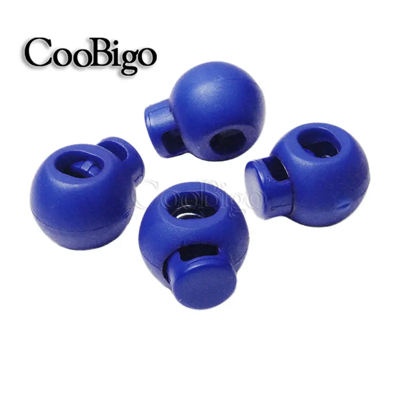 100PCS Spring Toggle Stopper Clip Colorful Plastic Ball Round Cord Lock For Sportswear Clothing Shoes Lanyard Craft Parts #FLS04