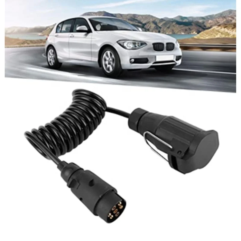 24V trailer plug N type 7 pin plastic trailer parts european injection adapter plug with spring cable