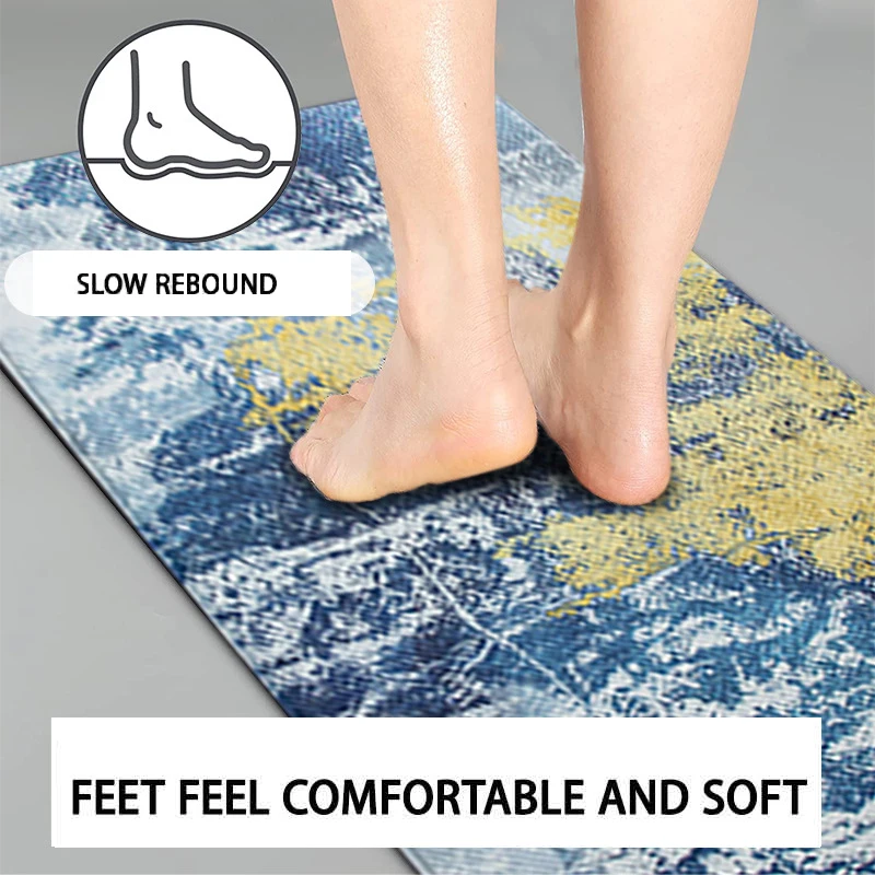 Printed Waterproof Non-slip Anti Fatigue Floor Mat PVC Kitchen Mats For Floor