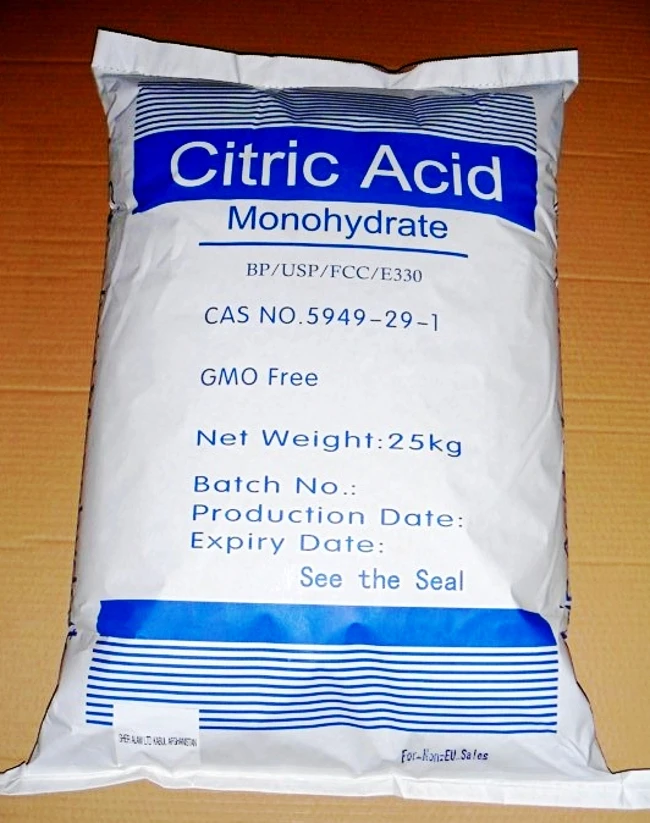 Food Grade Ensign TTCA Citric Acid Monohydrate E330 Citric Acid Anhydrous