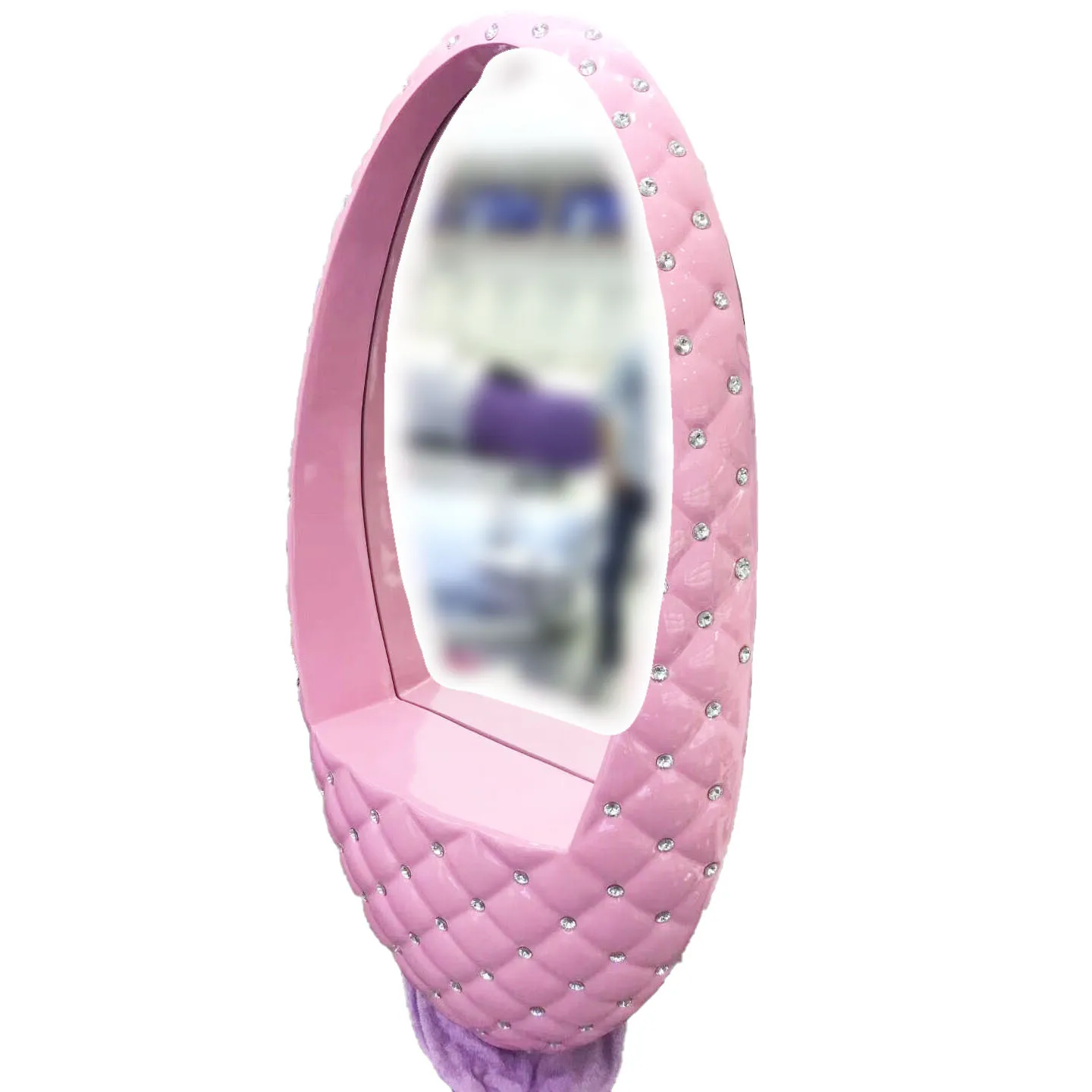 NEW Pink barber chair mirror suit Lingge belt drill shampoo bed and foot bath