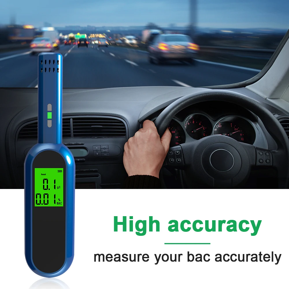 Japanese In Vehicle Handheld Mini Rechargeable Liquor Meter Alcohol Density Detector Portable LCD Digital Alcohol Breath Tester