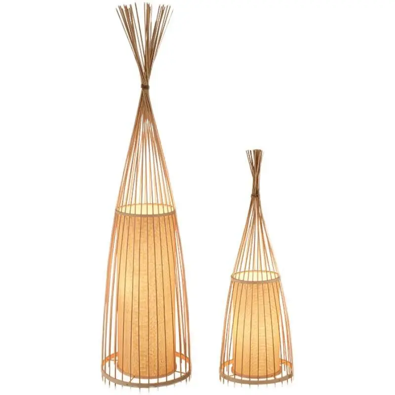 Лампа напольная для спальни чайного домика прикроватная гостиной бамбуковая настольная лампа китайский бамбуковый абажур