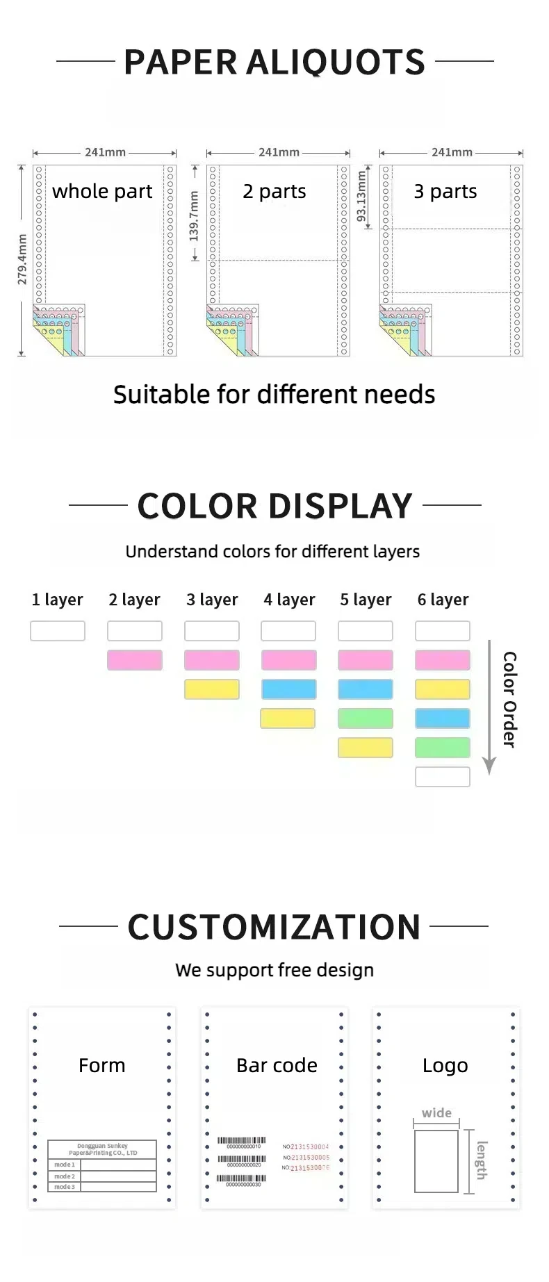 printing custom delivery note computer paper 3 part cb cfb cf carbonless ncr carbonless paper