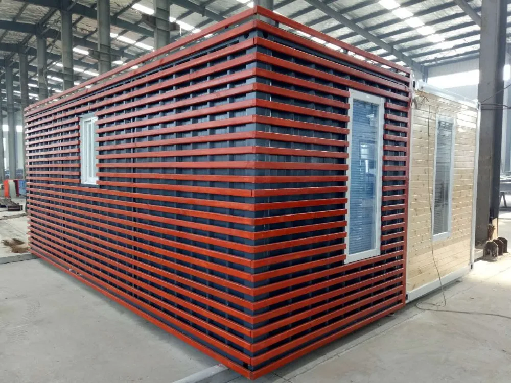 Low cost prefab expendable container sliding  house  Modern flat pack garden storage house