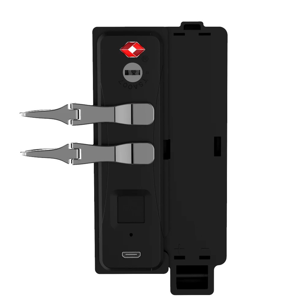 Embedded TSA  intelligent  Fingerprint Lock Accessories For Suitcase Luggage Finger Code Lock Built In Battery Zipper Puller Set
