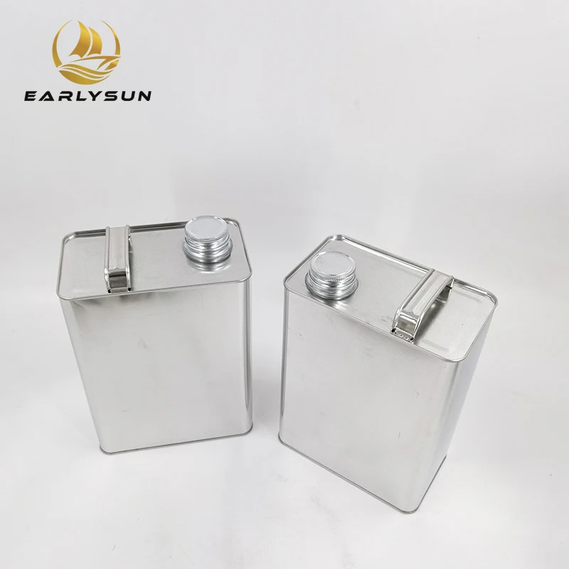 Hot sale square engine oil metal tin can petrol use tin box with plastic cap