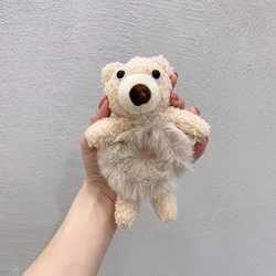 2022 Ранняя осень милая маленькая веревка для волос с медведем ручная сеть красный конский хвост плюшевый круг для волос