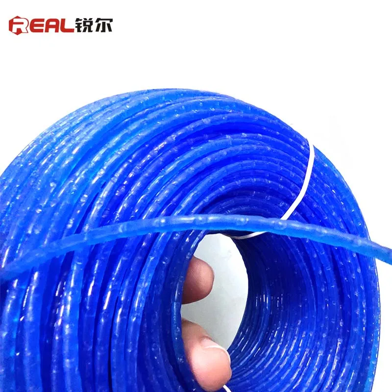 Ready To Ship Nylon Trimmer Line 2.4mm 2.6mm 0.095' 0.102' Blue Knurling Grass Rope Line Trimmer