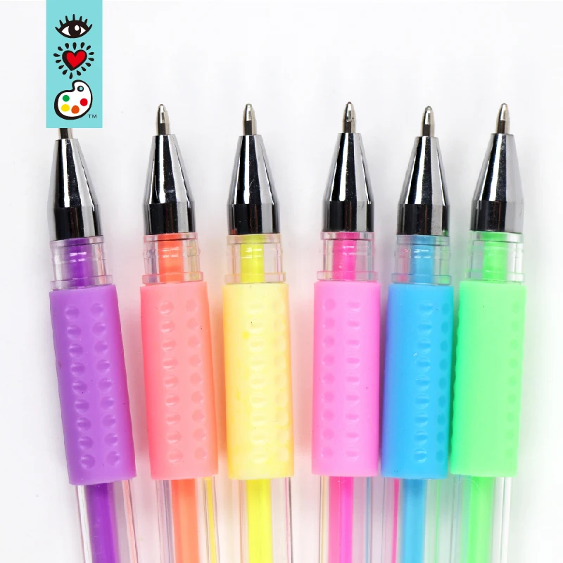 6 Packs 0.8mm Medium Line Art Milky Pastel Children Gel Pens