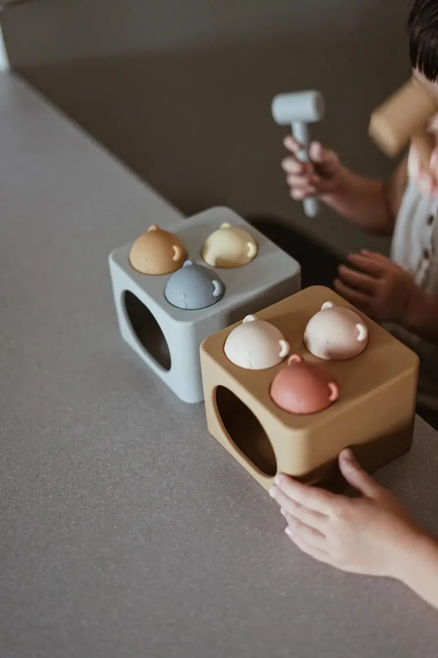 Silicone Hamster Knockout Activity Toy, Hamster Knockout Practice Fine Motor Skills Toy, Kids Silicone Mallet Hammer Hamster Toy