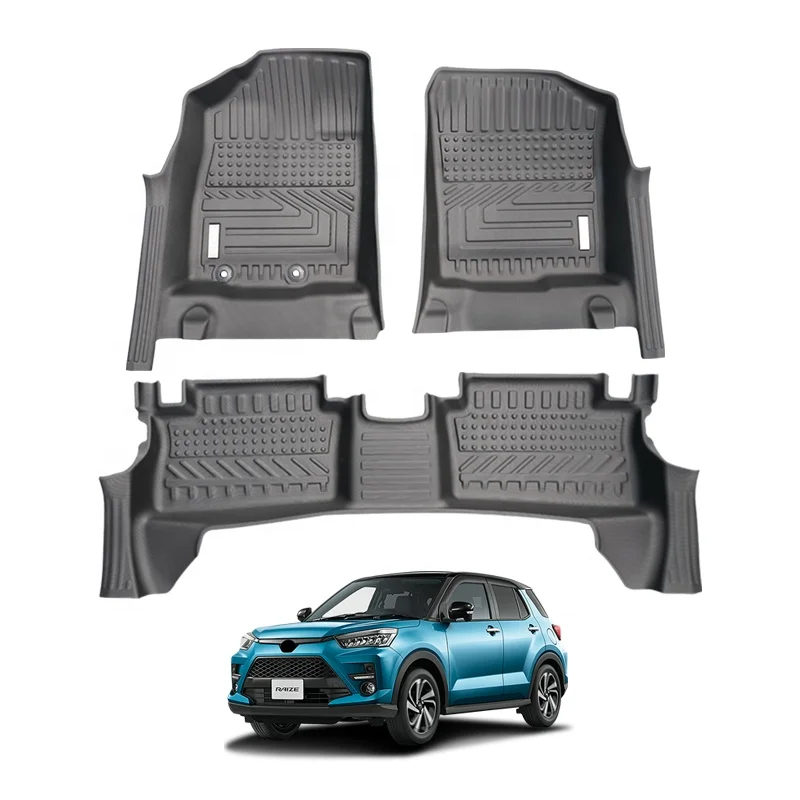 Auto 5D Floor Mats TXR TPE Full Cover Car Carpet for TOYOTA RAIZE for DAIHATSU ROCKY for PERODUA ATIVA for SUBARU REX 2021-