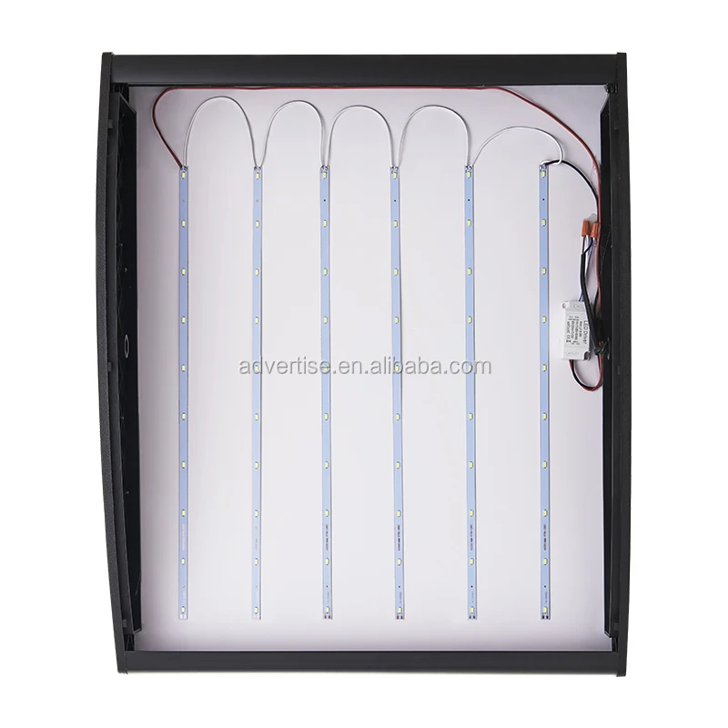 customized size curve order light box hanging or ceilling style plastic led menu display for coffee shop KFC restaurants