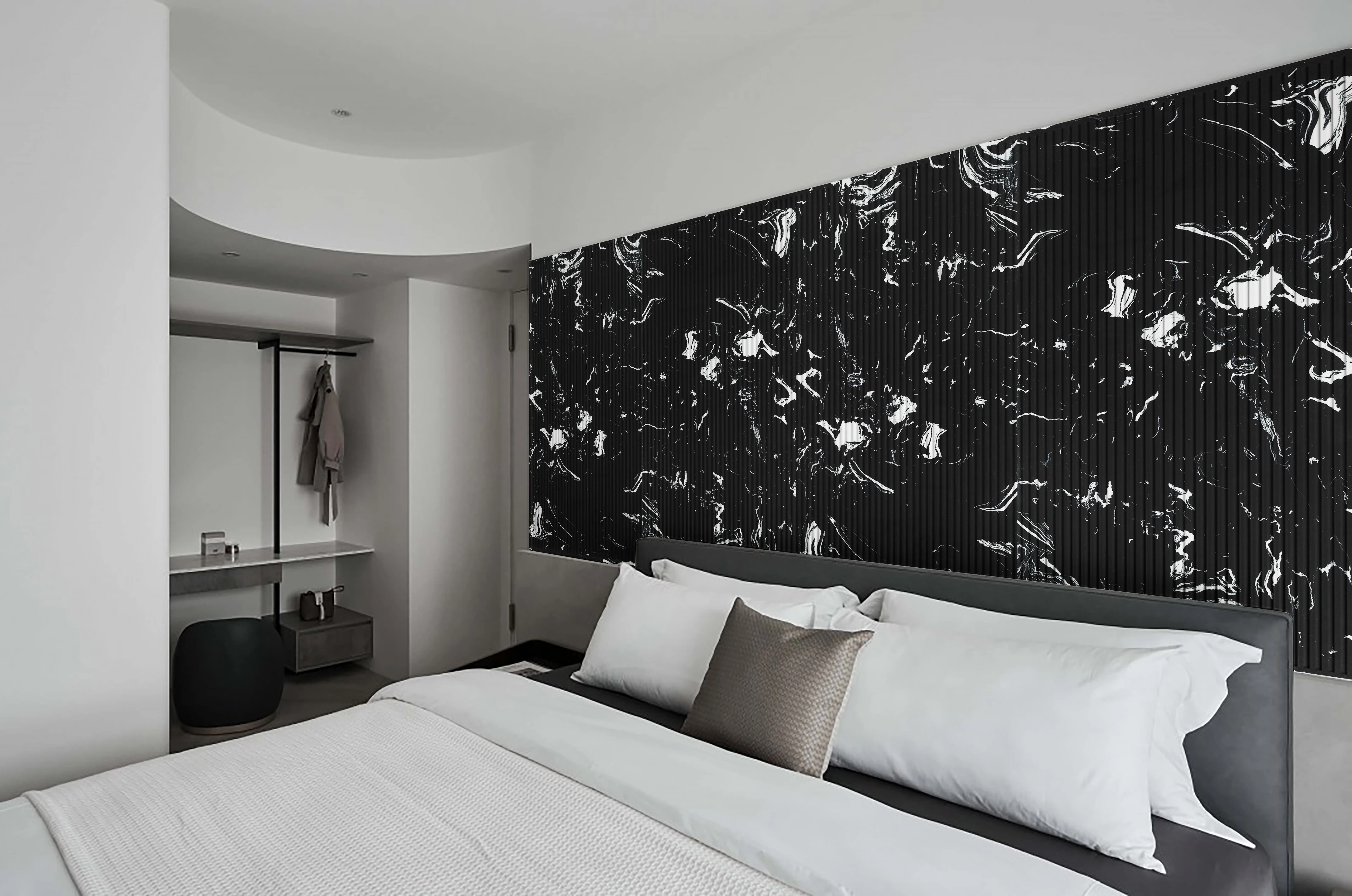 High quality shower wallboard countertop black artificial marble