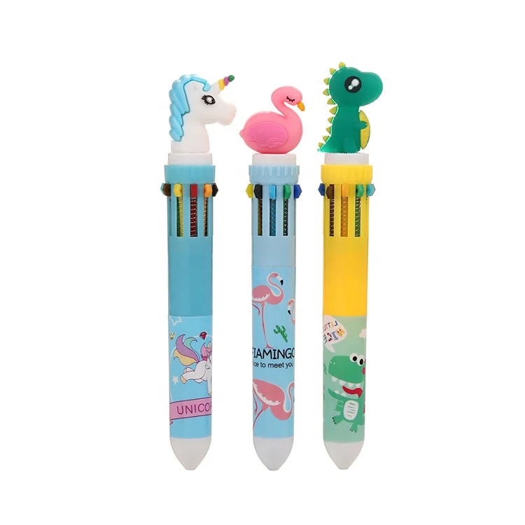 Cheap Cute 10 Color Girl Cartoon Ballpoint Pen Student Multi ballpoint Pen
