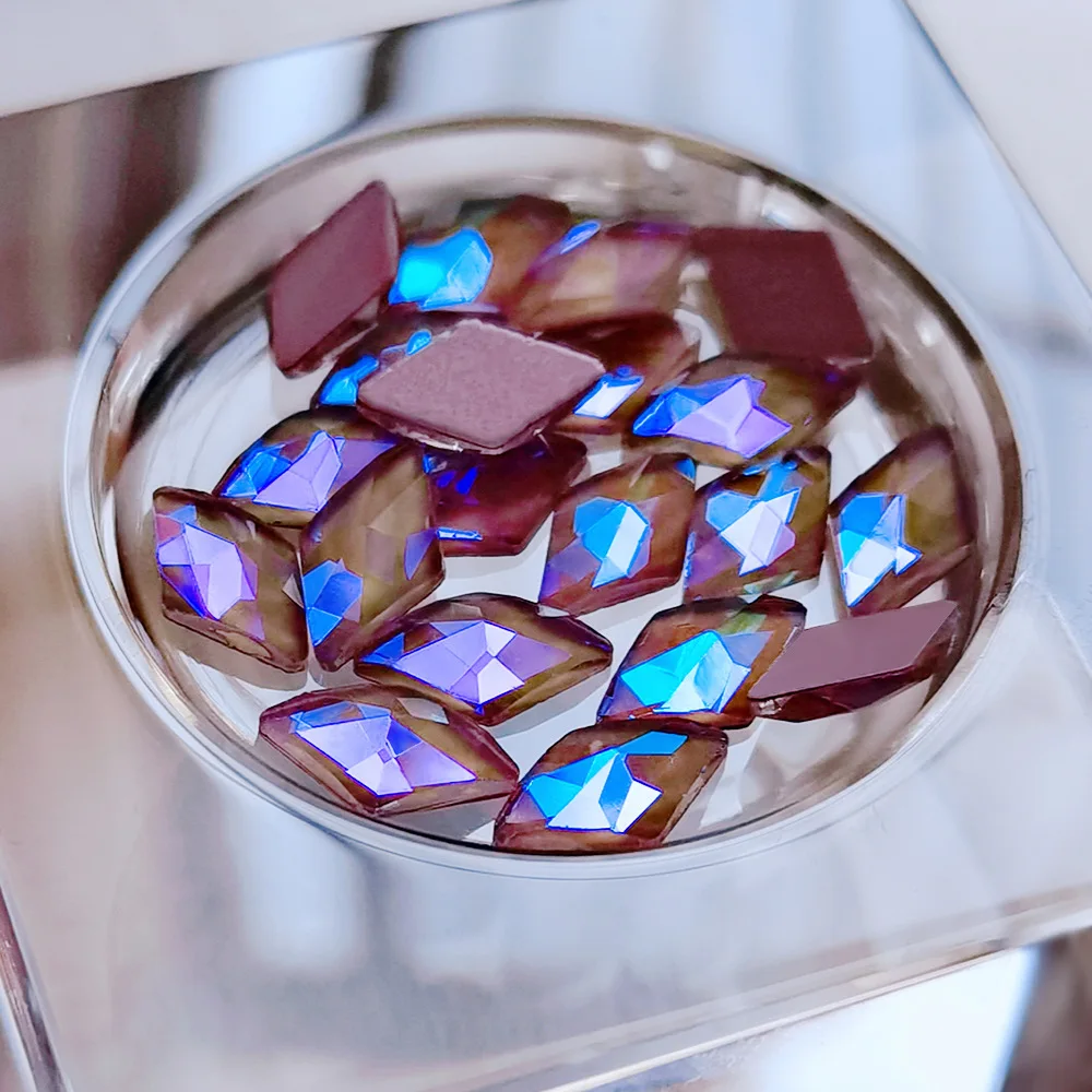 Оптовая продажа, камень для ногтей с плоской задней стороной из танзанита 180 форм K9, необычный кристалл, украшение AB, ювелирные изделия, одежда, стразы