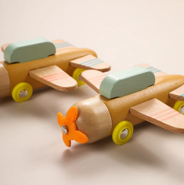 Mumoni New arrival wood toy glider Kids preschool motor skills toy High quality wooden plane toy