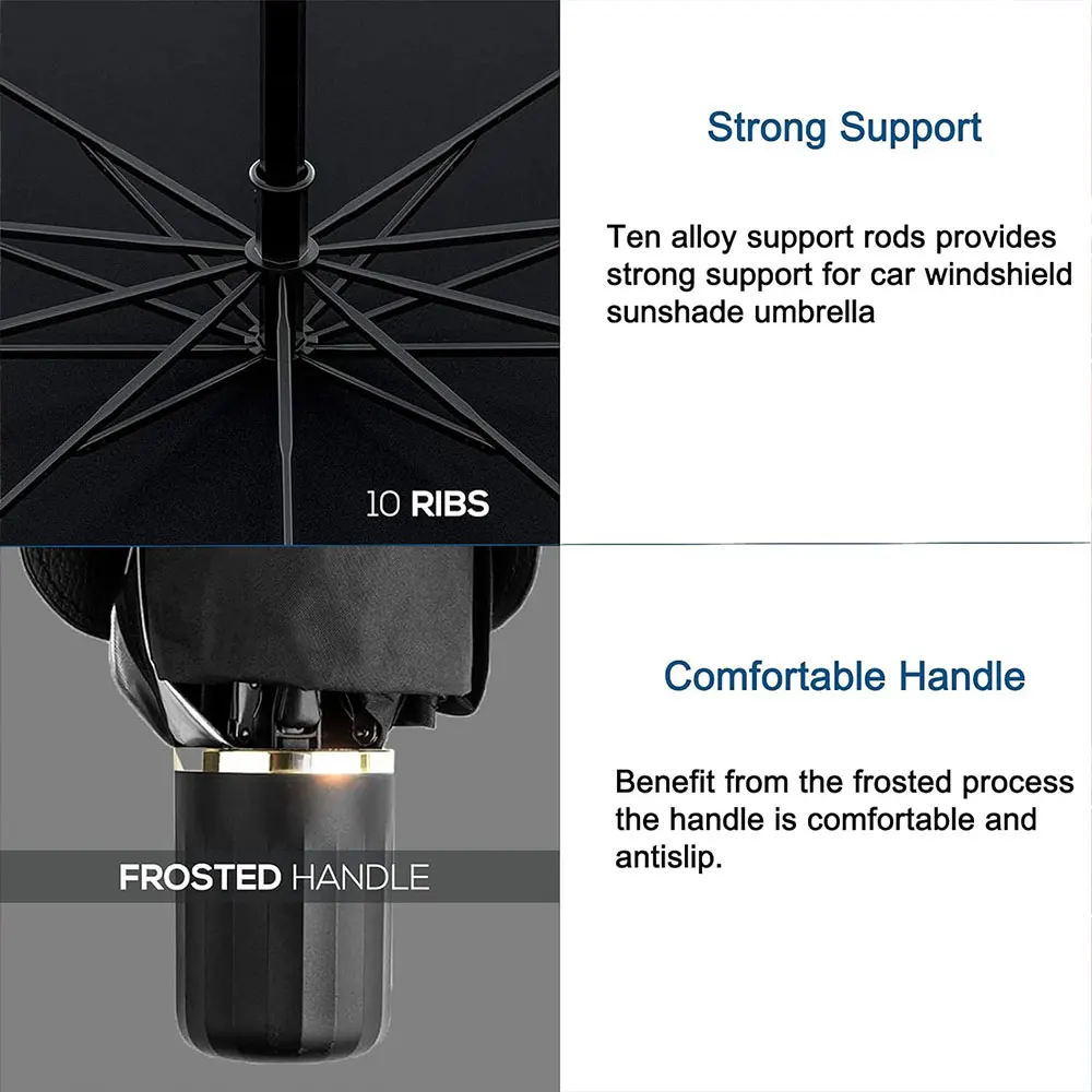 SUNNUO New Car Sunshade Umbrella Sun Shade Foldable Strong Support Heat Sun Visor Protector Umbrella