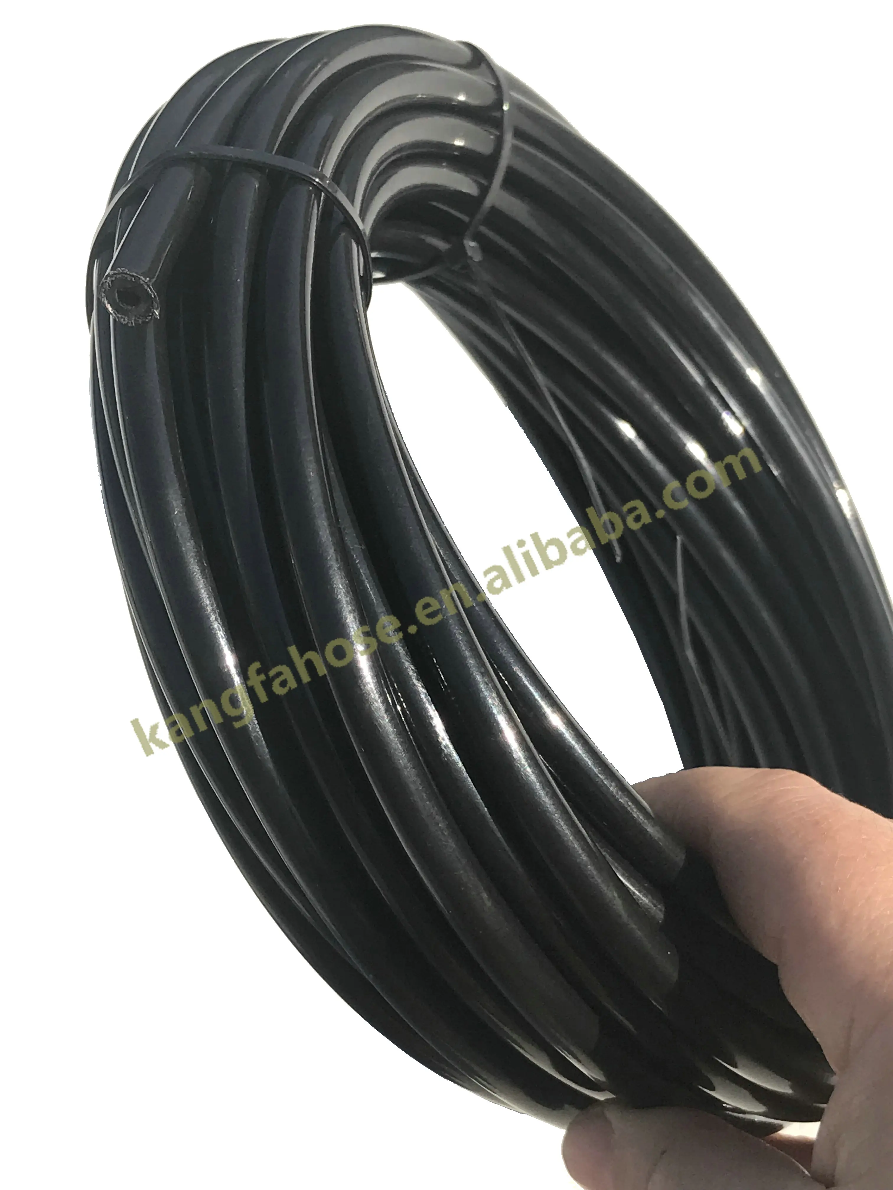 AN3 3AN Stainless steel braided PU/PVC coated nylon hydraulic brake oil fuel line hose