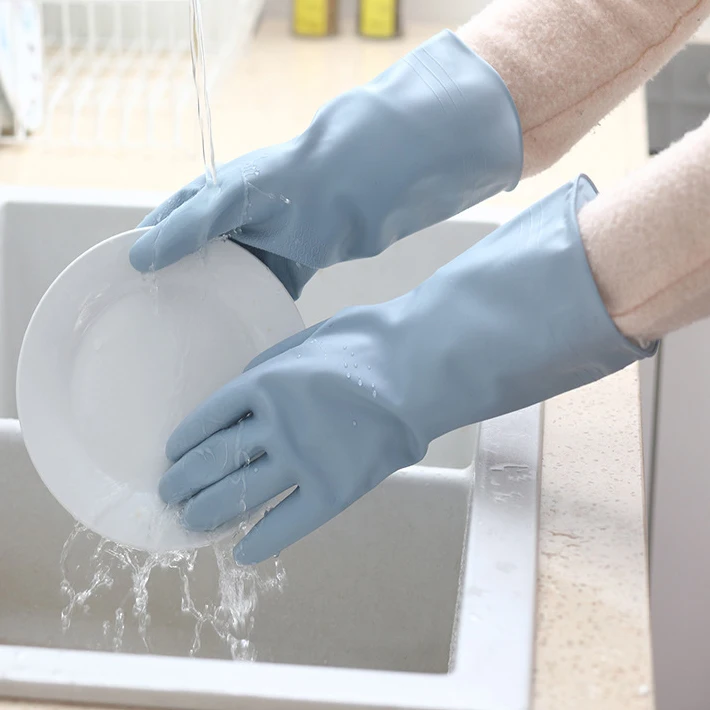 Чистящие многоразовые 100% натуральные перчатки, белые латексные резиновые перчатки, бытовые перчатки