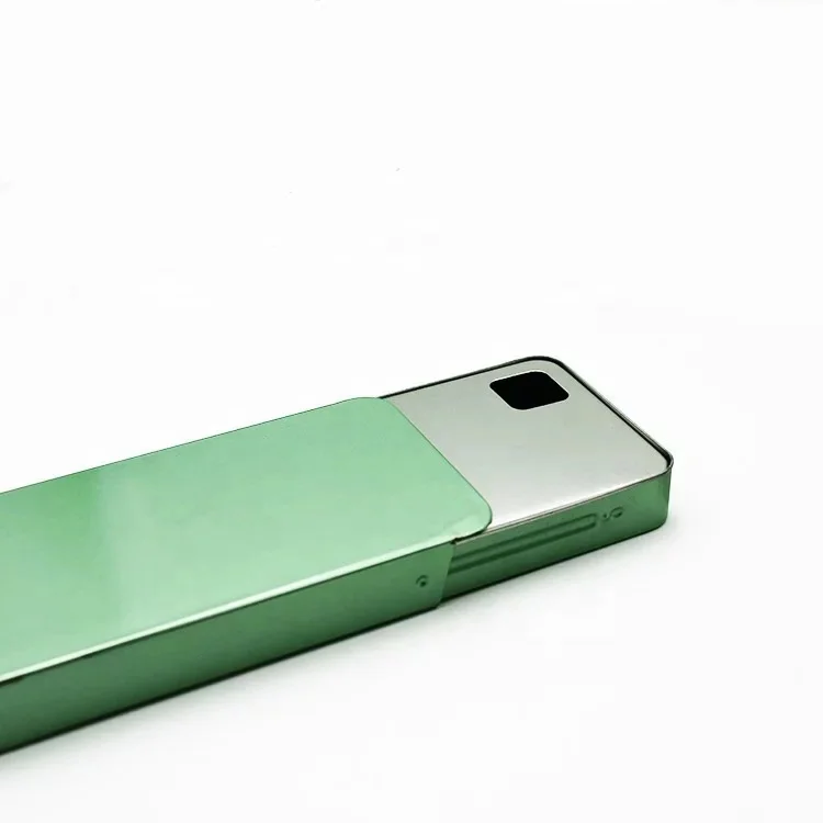 Rectangle  Metal Box Push Pull Slide Top Tin Box Talc Powder Container Tin case  for Chewing Gum