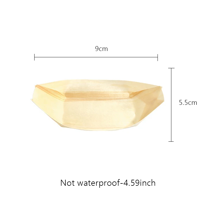 NEWELL Hot Selling High Quality Custom 3 4 5 inch Wooden Disposable Food Boats Sushi Plate