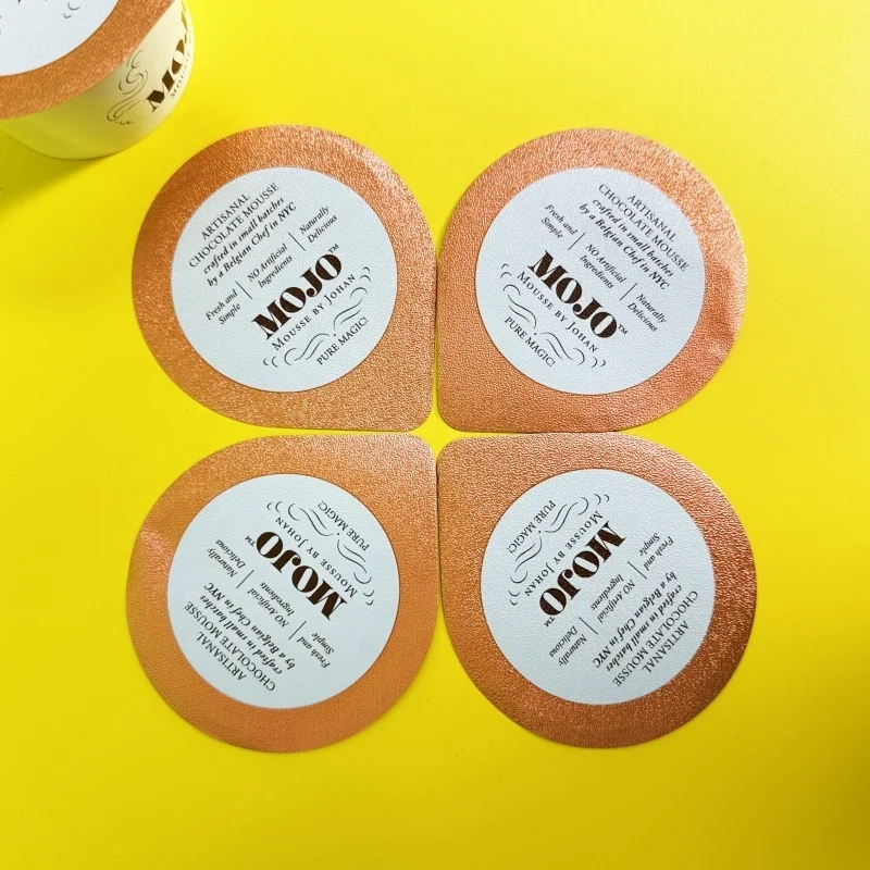 Heart Shaped Aluminum Seal Lid Heat Sealing Printed For Cup Foil Sealing Disposable Foil