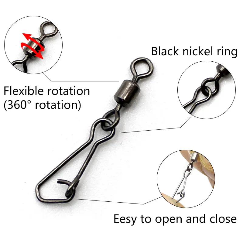 Carp  fishing  Feeder link swivel  With Hook Snap Connector Oval Feeder Line Stop Bead For Carp Tackle