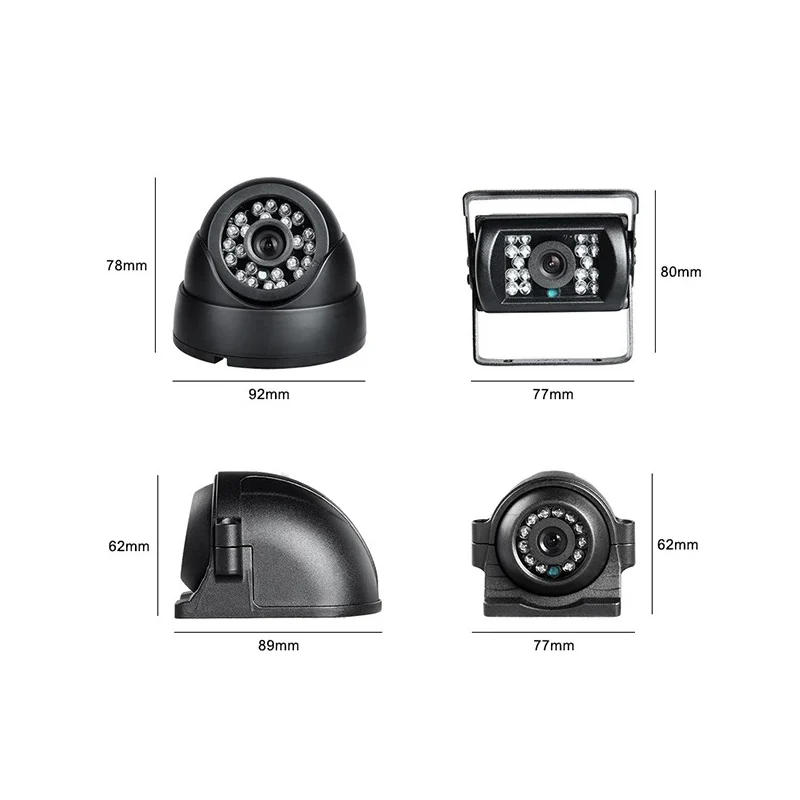 Surveillance camera System with 4CH GPS 1080P AHD sd card Mobile DVR 7 inch VGA Monitor and 4 IR Night Vision Waterproof Cameras
