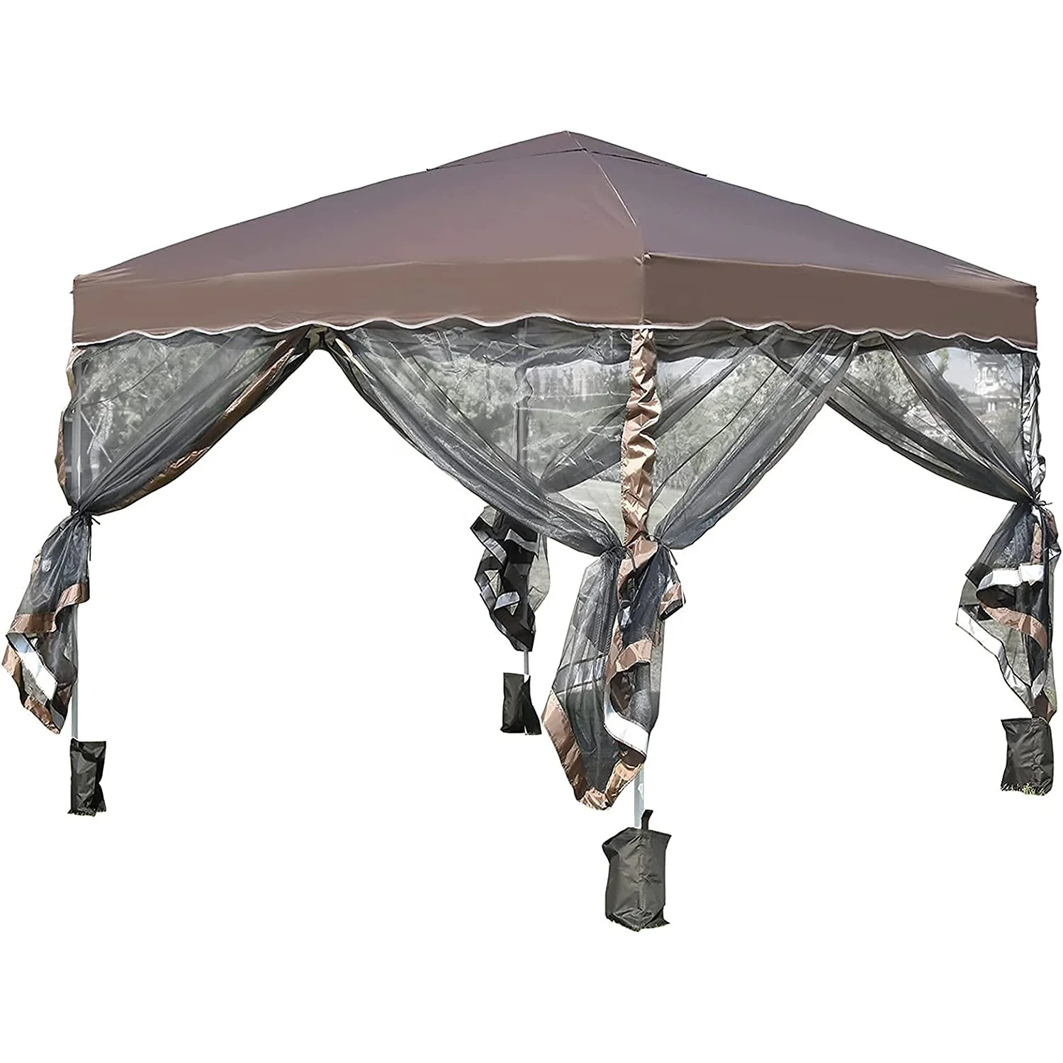 10x10 уличная палатка для кемпинга всплывающая беседка с защитой от насекомых Сетчатые боковины на молнии и москитная сетка всплывающий навес