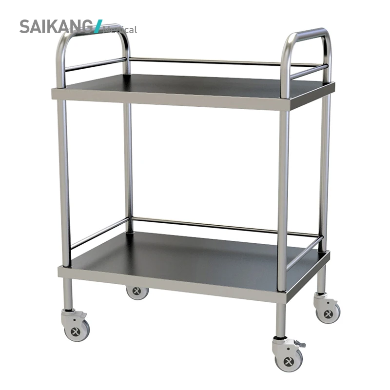 SKH006 BV Factory Comfortable Medical Stainless Steel Hospital Instrument Trolley For Sale