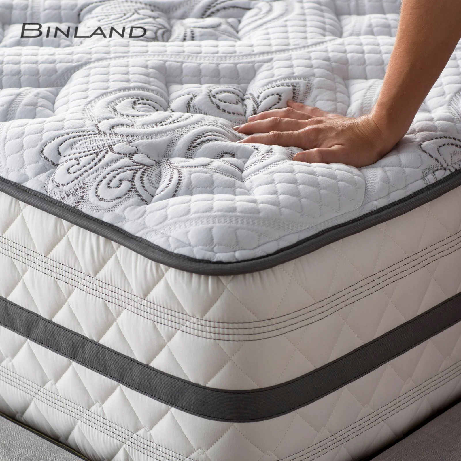 Euro Queen King Size Compress Pocket Spring Gel Memory Foam cooling Bed Mattress  OEM Knit Plush Wool Fabric latex mattresses