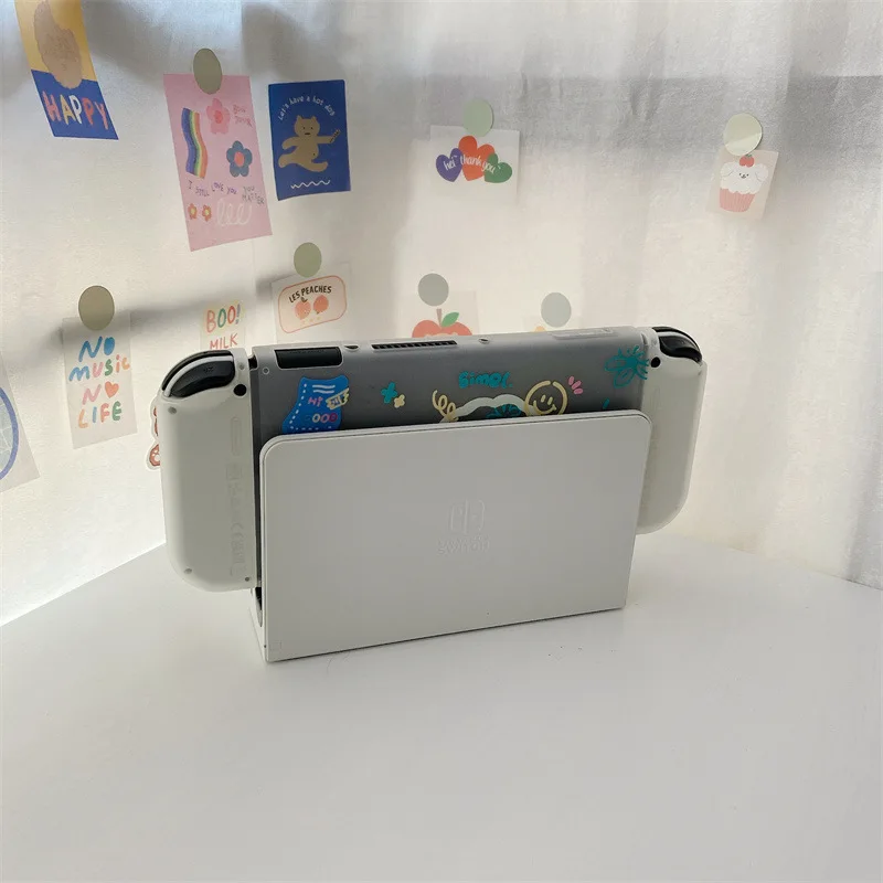 Противоударный нескользящий чехол из ТПУ с мультяшным рисунком для Nintendo Switch Oled