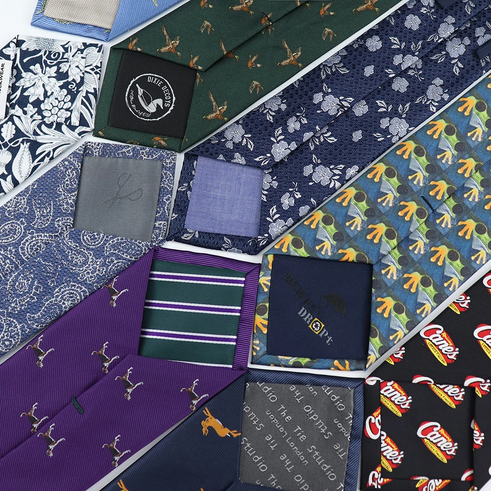 Luxury Designer Polyester Silk Blend Bowties Mens Woven Patterned Pre Tied Custom Logo Bow Ties