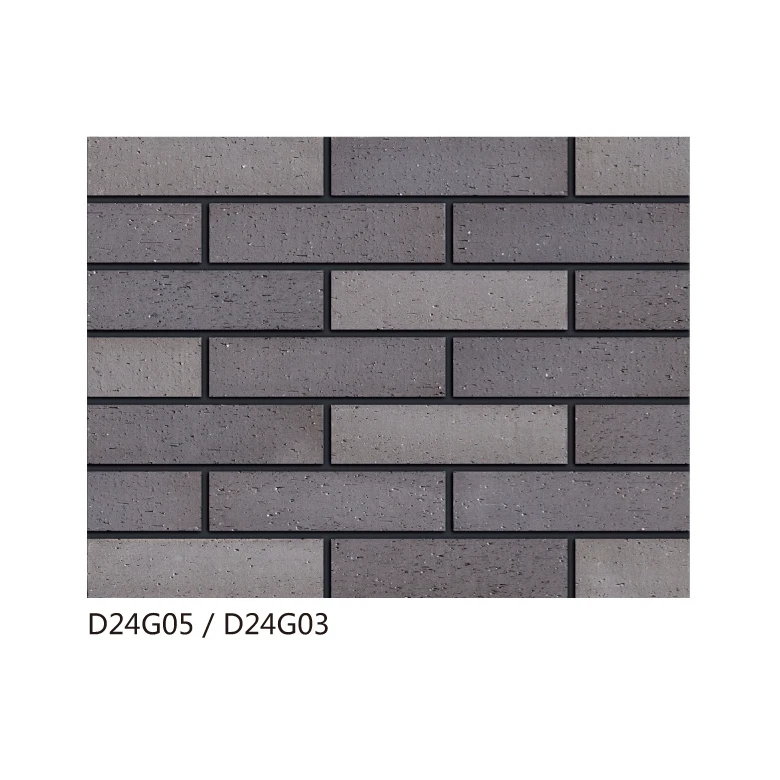 Villa garden fence decorative grey brick slip terracotta material smooth L shape 90 angle bricks exterior wall brick look panel