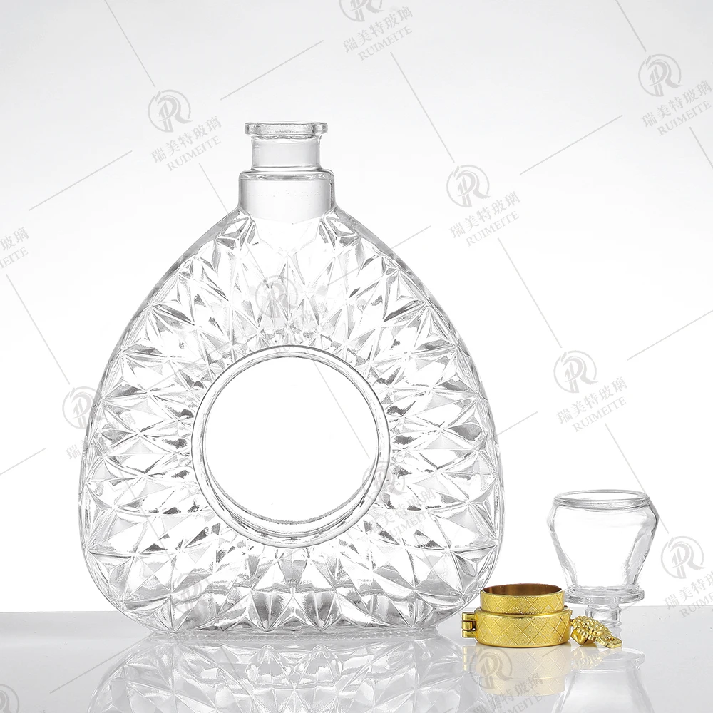 500ml 750ml glass bottle lead-free foreign wine bottle health preservation Louis xiii brandy XO wine glass bottle