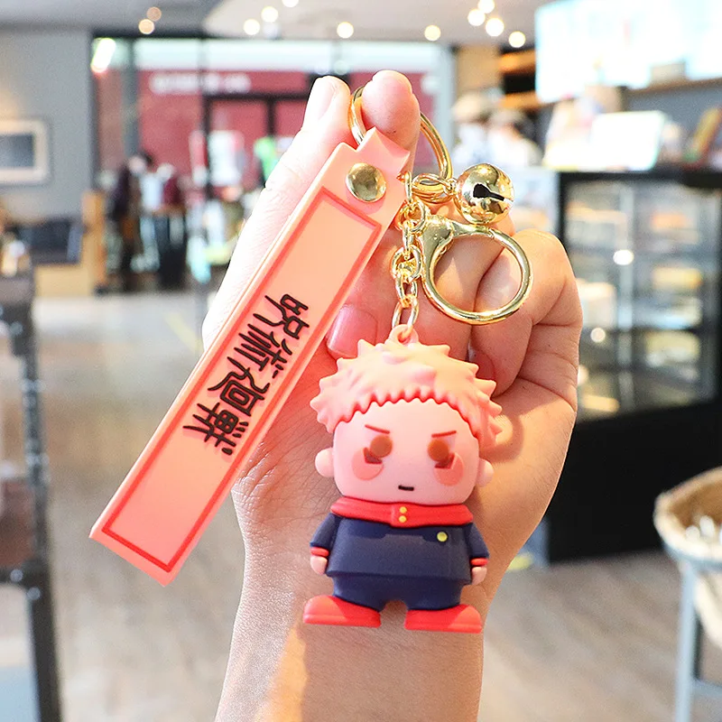 High quality New Anime 5 styles Q version creative cartoon car schoolbag pendant Chain Key Chain Jujutsu Kaisen Itadori Yuji