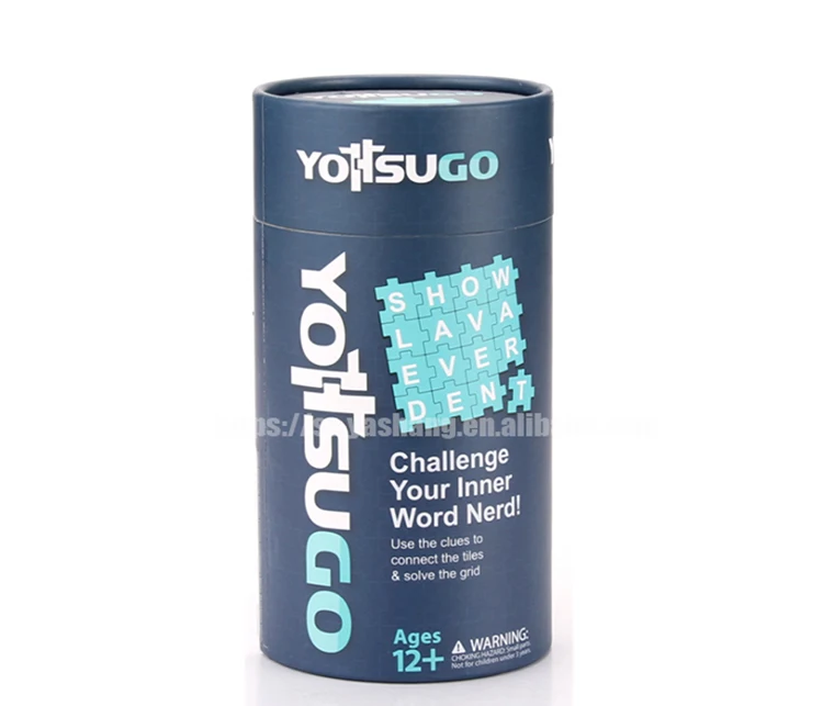 Blue printing rolled edge cylinder round box for toy packaging customized round carton tube