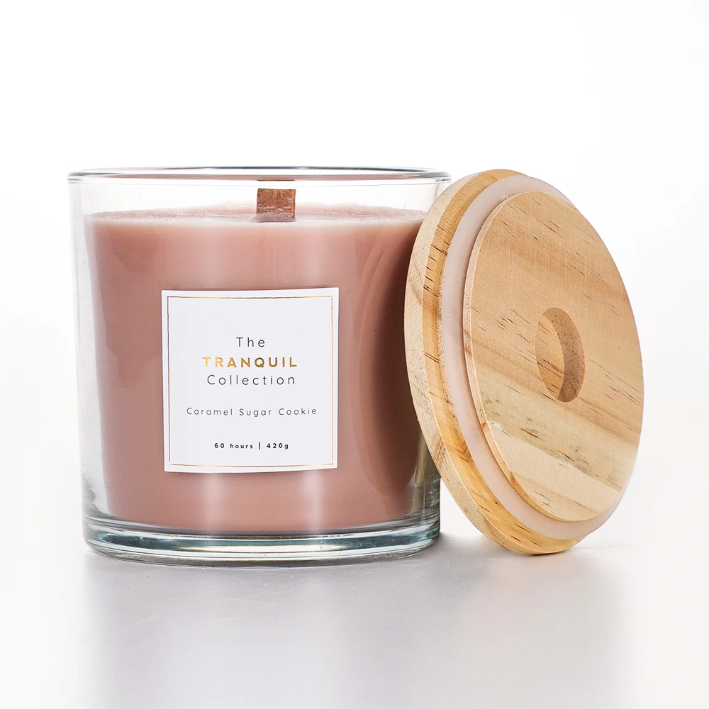 2024 AROMA HOME Candles & Home Fragrance Private Label Candles Cotton Wick wooden lid  Soy Glass Candles With Lid And Gift Box